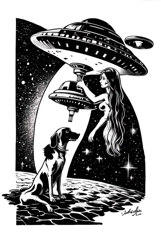 Woman And Dog Pulled Into A Ufo