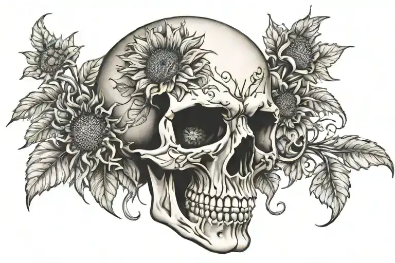 Sunflower Skull