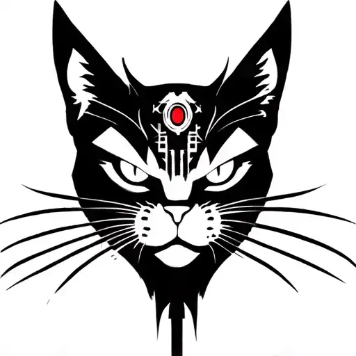 Villain Cat Silhouette Face