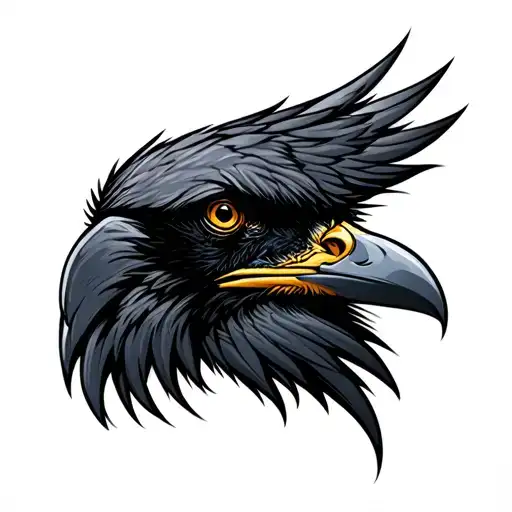 Profile Of A Crow Head