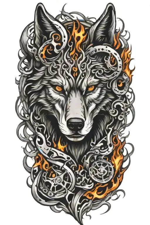 Wolf Fire Flames