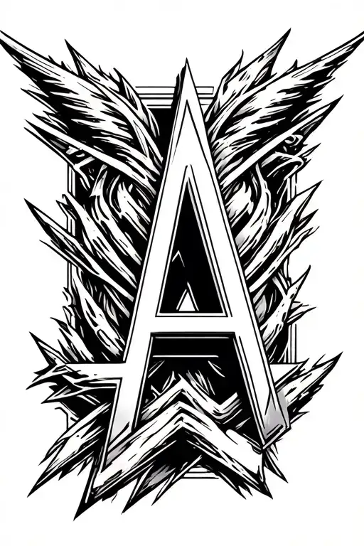 Letter A Ontop A V With Sharp Edges