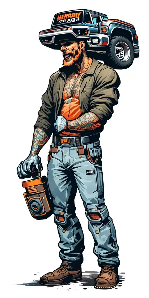 Heravy Truck Mechanic Working