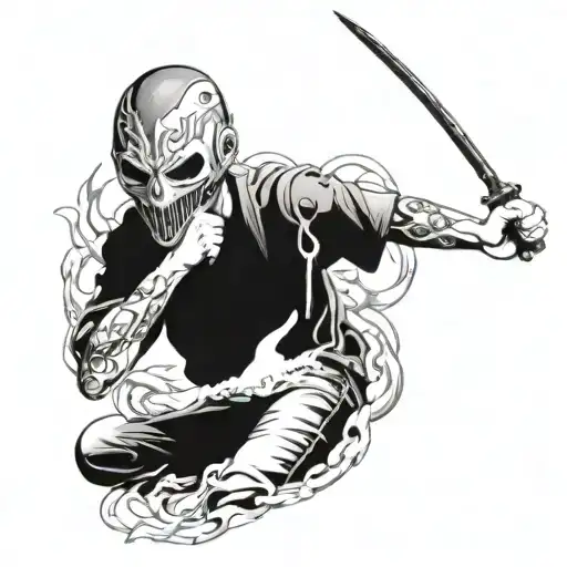 Boy Wearing Mask Fighting Off Inner Demons