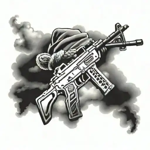 Ak47 Near Clouds With Beanie