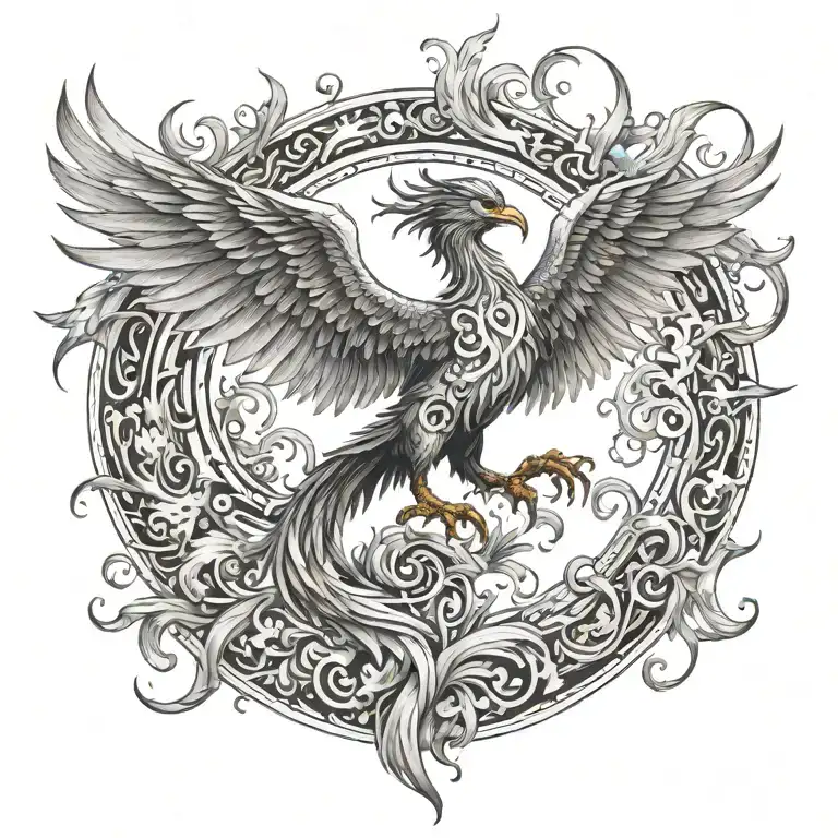 Phoenix Rising From Flames