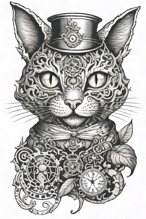 Cat From Alice In Wonderland With A Nature Background