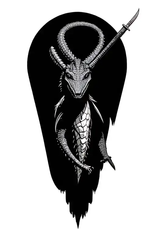 Alligator Samurai Warrior