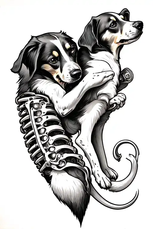 Mother Son Dog Leg Tatoo Idea Based