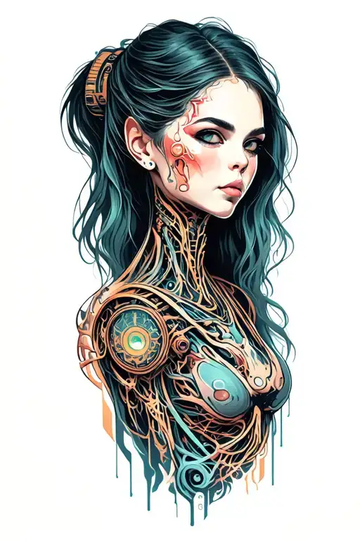 Alien Androgynous And Young Woman