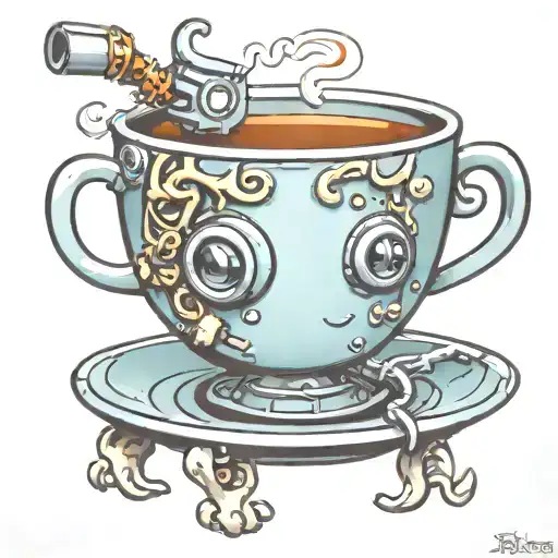 Cute Cup Of Tea Character