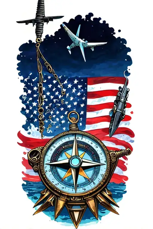 Compass With Airplane