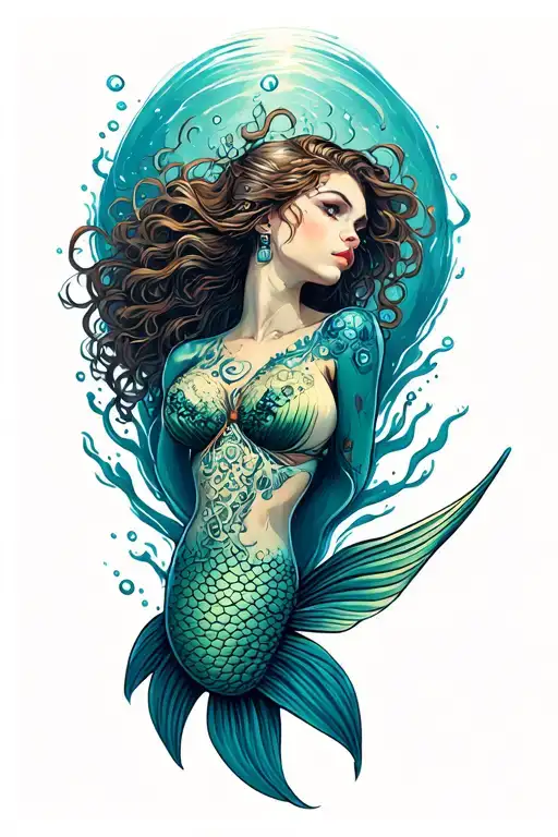 Underwater Mermaid Scene World War Ii