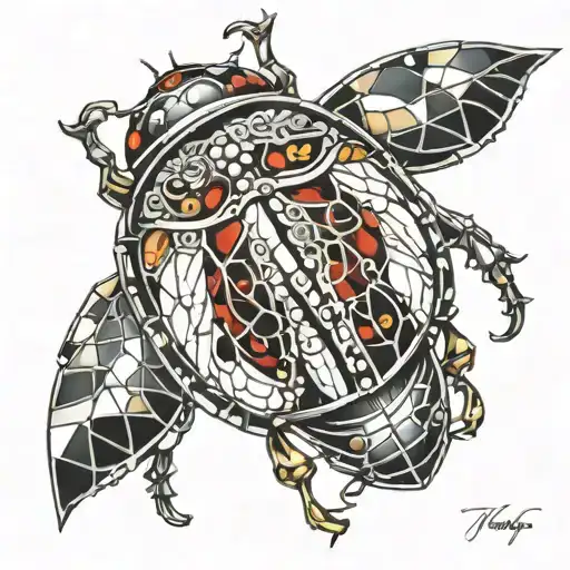 Ladybug Made Of Stained Glass