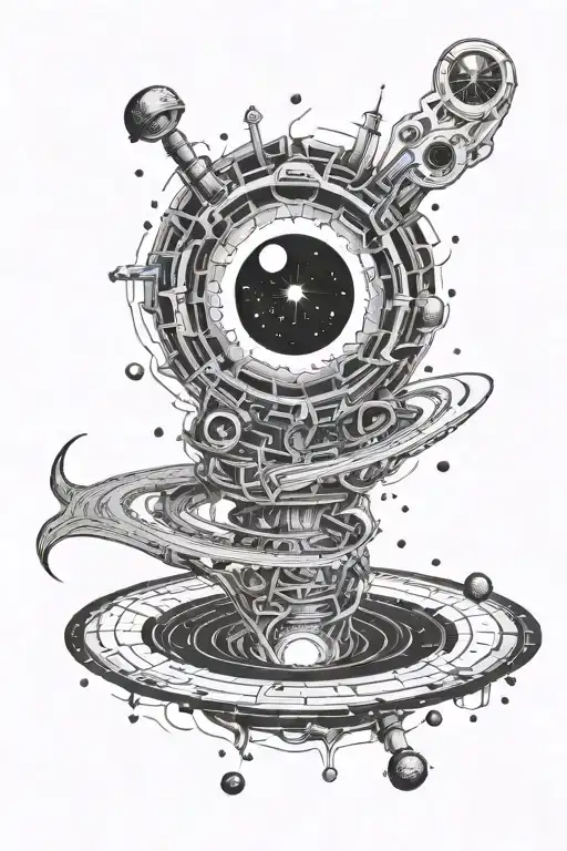 Black Hole In The Middle Of A Galaxy Filled With Stars