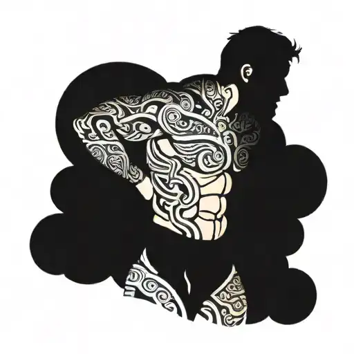 Fitness Enthusiast With Traditional Indian Gada And Maori Art