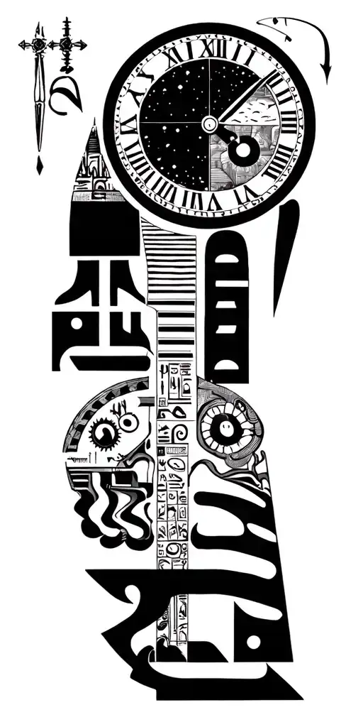 Hieroglyphes And Time With Univers