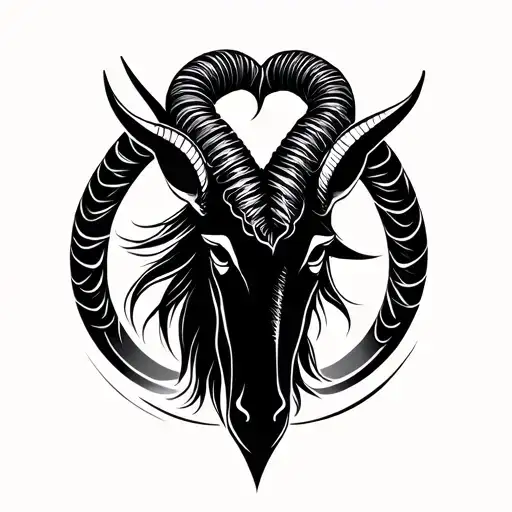 Fine Line Capricorn Symbol
