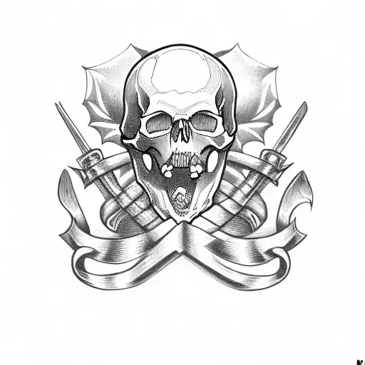 Skull With Lucky Symbol