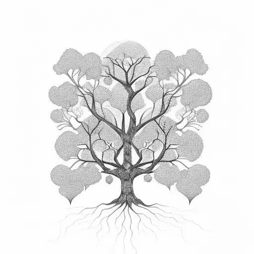 A Whimsical Tree Of Life Design With Each Branch Representing The Growth And Love Of Each Child