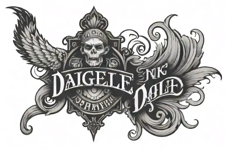Daigle In Bold Black Lettering
