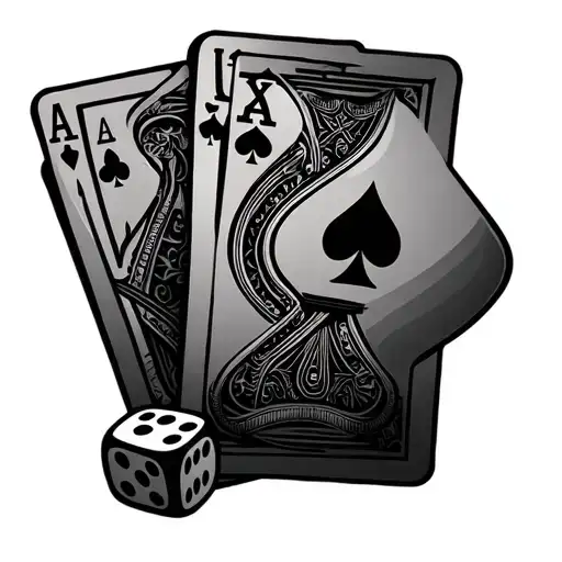 Poker Cards And Dice Rolling