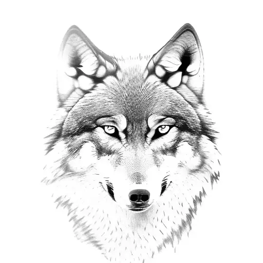 Face Of Wolf In Forest