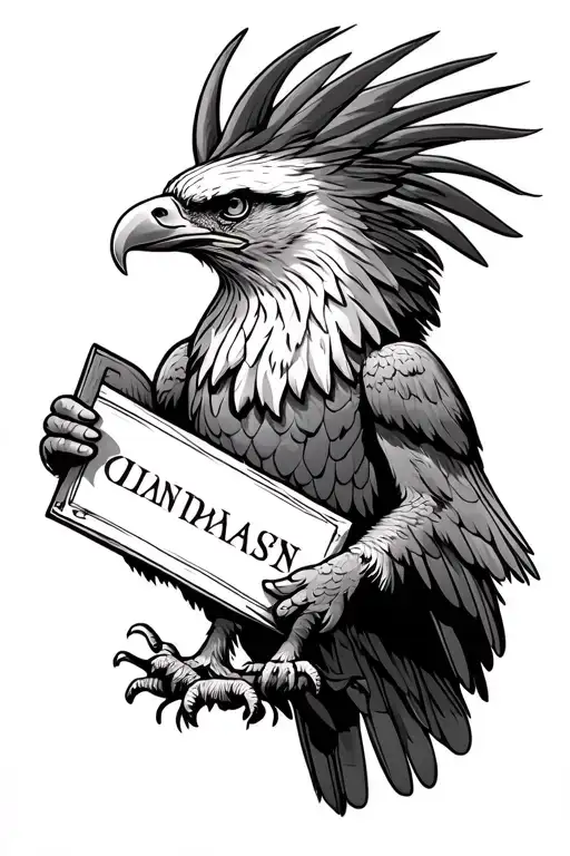 Eagle Holding A Sign
