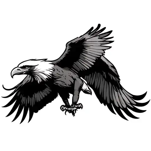 Traditional Striking Eagle Soaring