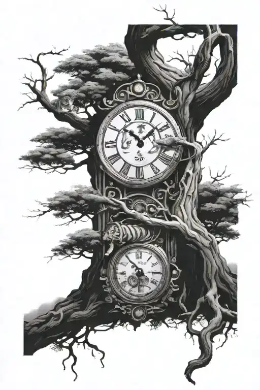 Big Tree And Clock And Tiger Overlooking