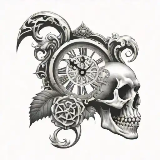 Time Death Skull Clock