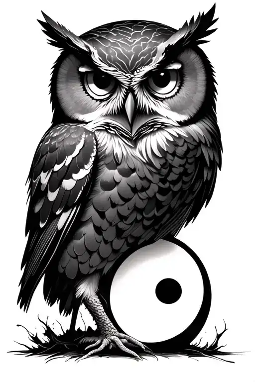 Owl And Yin Yang