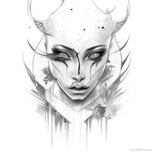 Female Warriors Back Tatoo