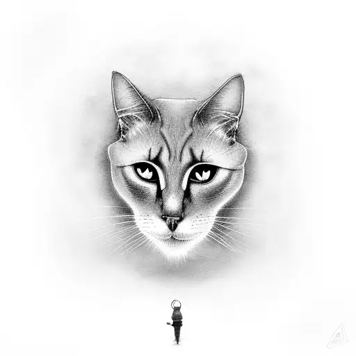 Black Cat Surrounded By Eerie Fog