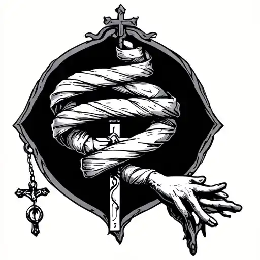 Rosary Wrapped Loosely Wrapped Up Arm Sleeve