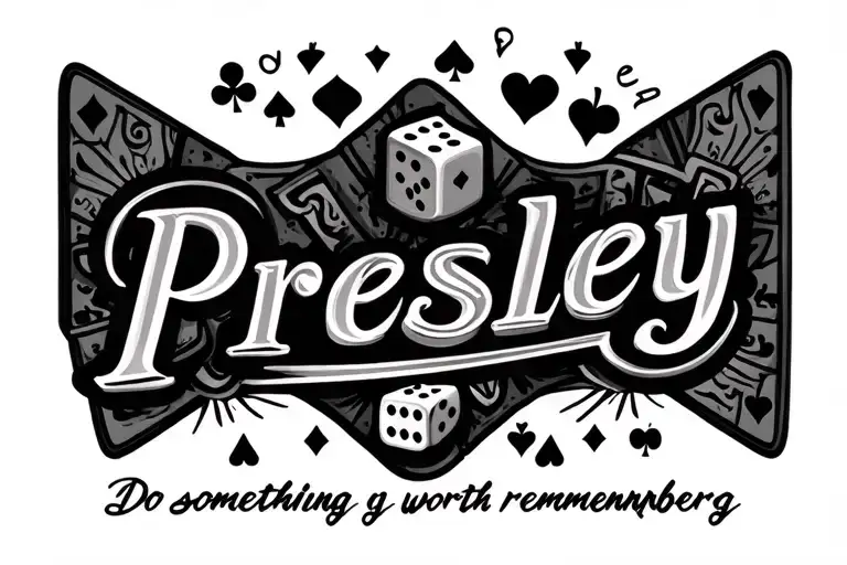 The Word Presley With Dice And Cards And The Quote 'Do Something Worth Remembering'