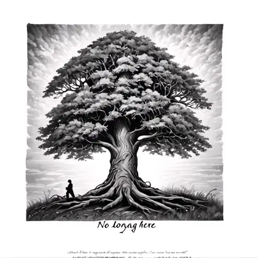 Realistic Tree With The Name Of Family And Friends No Long Here