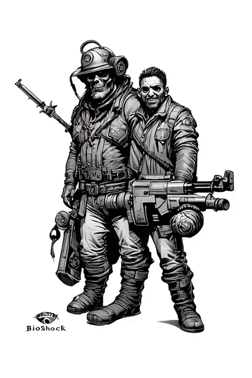 Big Daddy Bioshock And Lone Wanderer Fallout