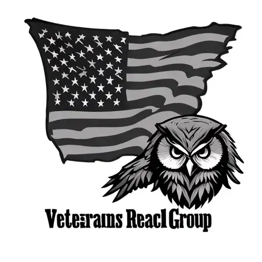 Veterans Out Reach Group Logo With And American Flag And An Owl