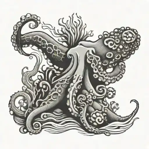 Waves Coral Reef Octopus Turtle