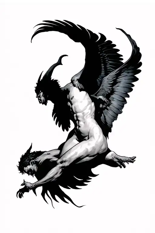 Lucifer Flying Nude Dark