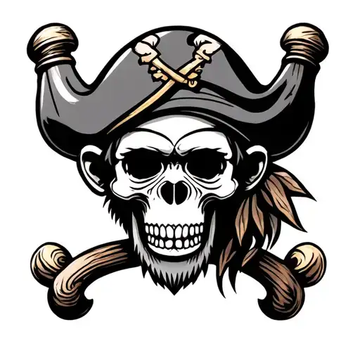 Monkey Pirate Skull