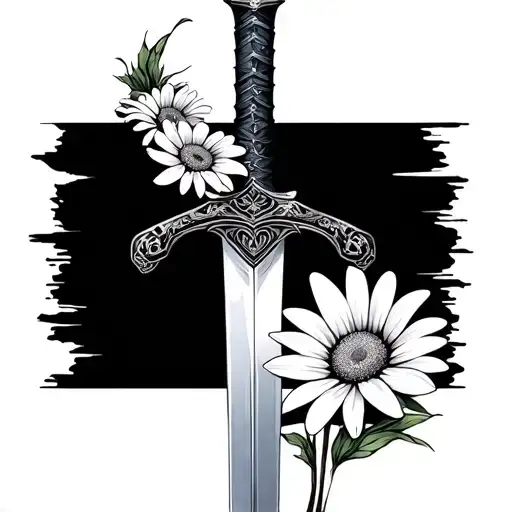 Japanese Sword With Daisy's