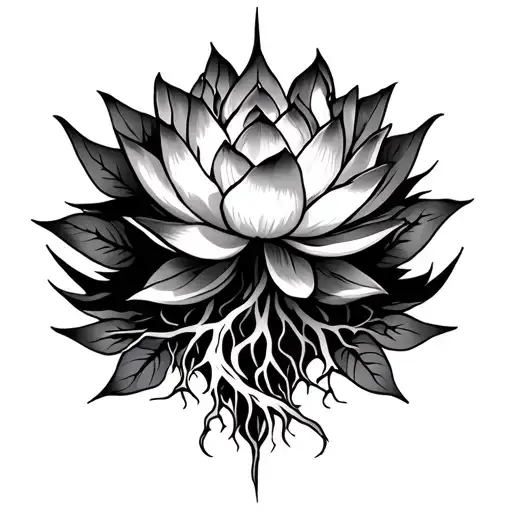 Lotus And Lightening With Roots