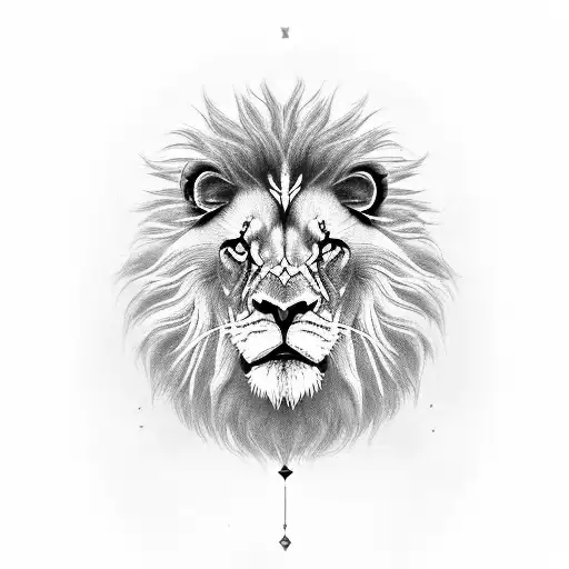 Wise Lion With Scar