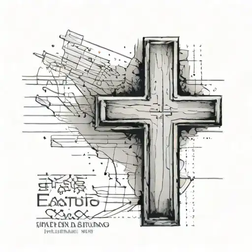 A Minimalist Cross Tattoo With The Coordinates Of A Significant Place In Your Life Engraved On It