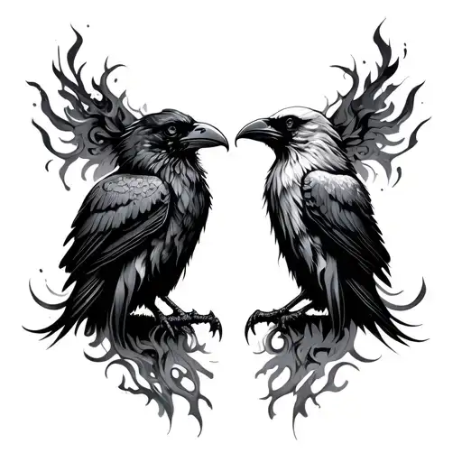 Twin Flame Ravens Huginn