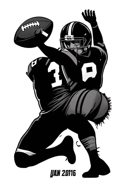 Roman Numeral Birthdate Incorporated With Football