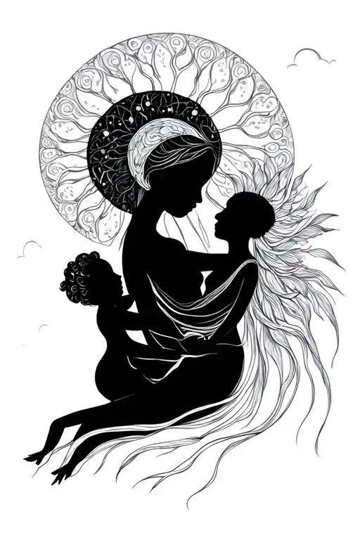 Mother And Child In Dream Cather Fine Line