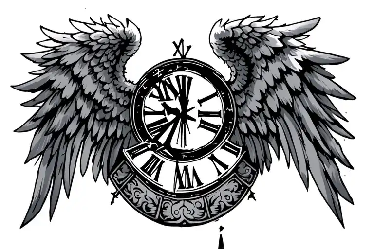 Roman Numerals Angel Wings